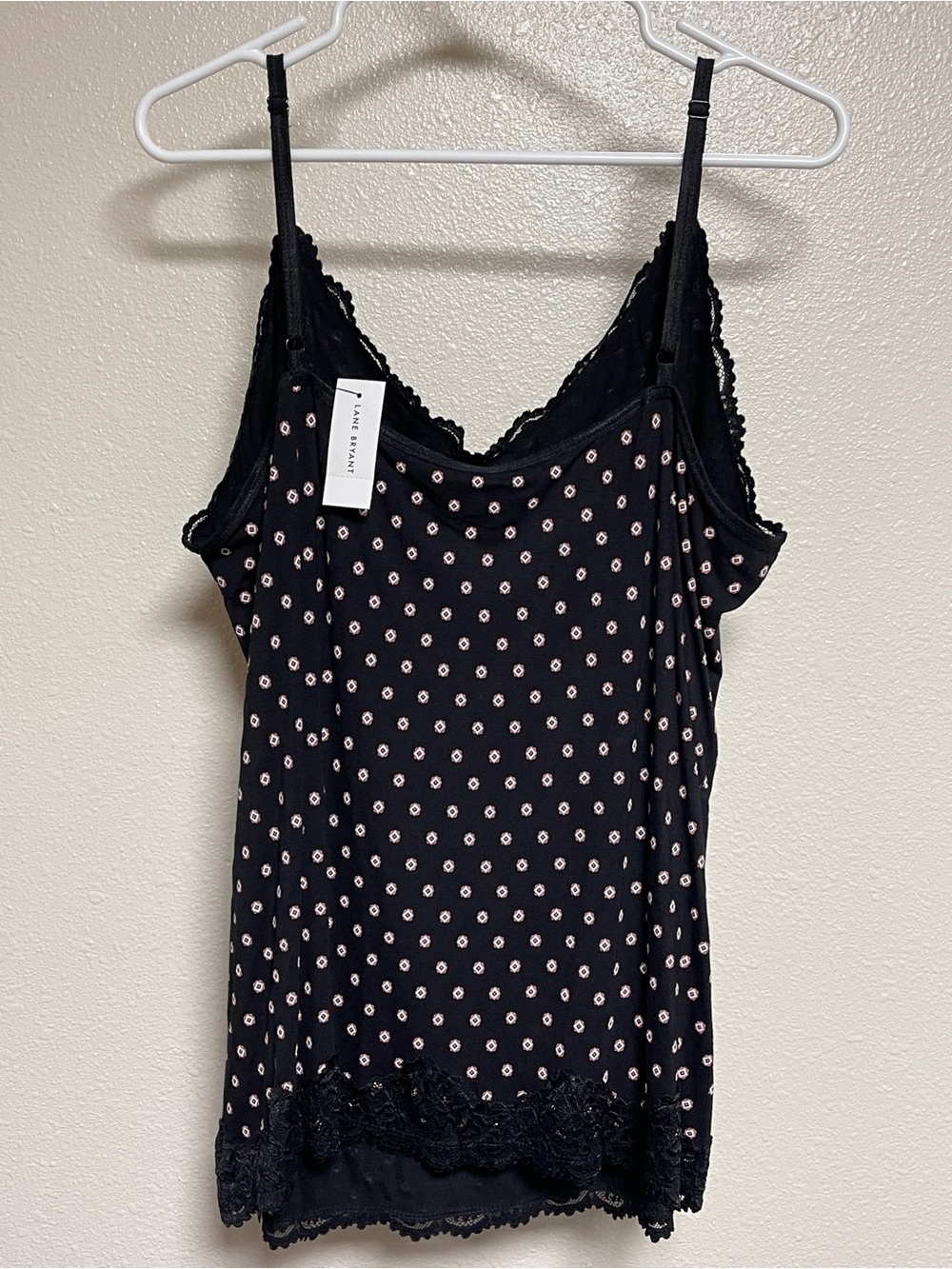 Lane Bryant Black Cami with Polka Dots & Lace Trim - Picture 10 of 10
